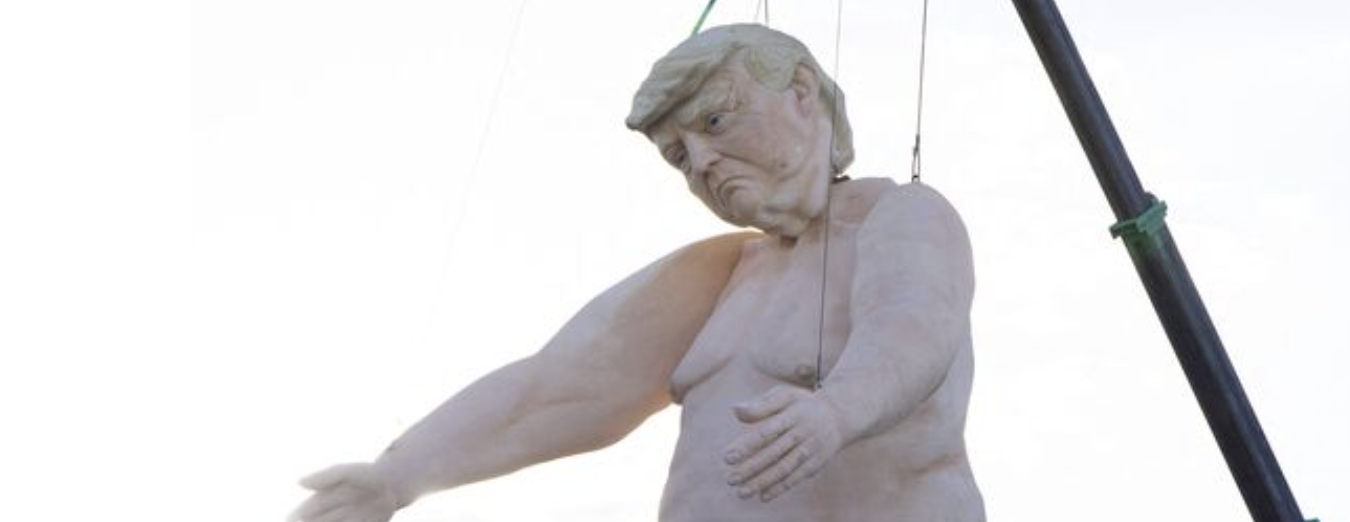 Giant Attack on Titan Style Naked Trump Statue Set Up in Phoenix